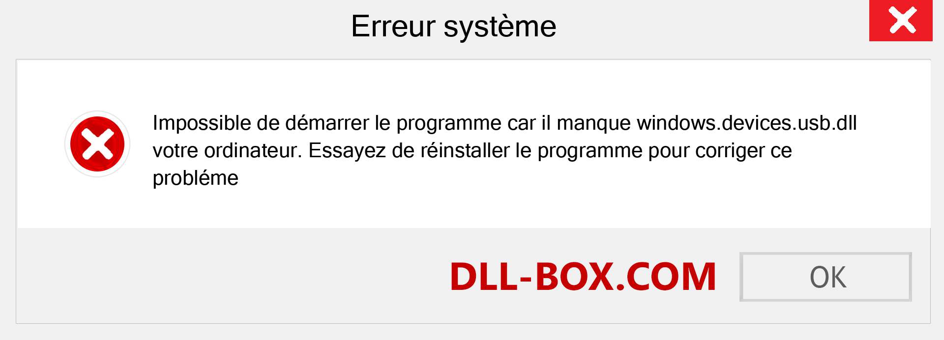 Le fichier windows.devices.usb.dll est manquant ?. Télécharger pour Windows 7, 8, 10 - Correction de l'erreur manquante windows.devices.usb dll sur Windows, photos, images